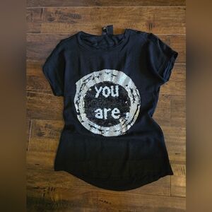 Desigual Black T-Shirt with Sequin Design
